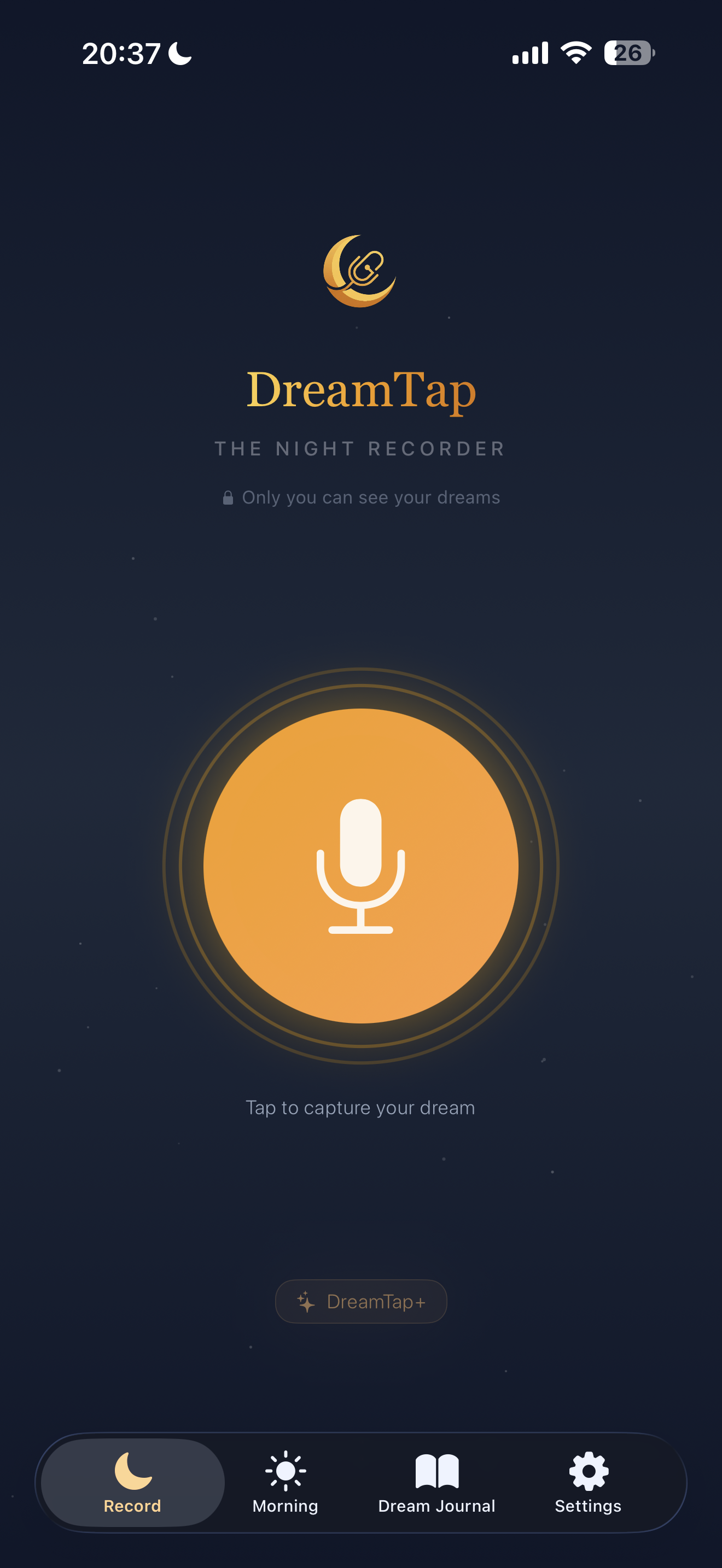 DreamTap — one tap to start recording your dream